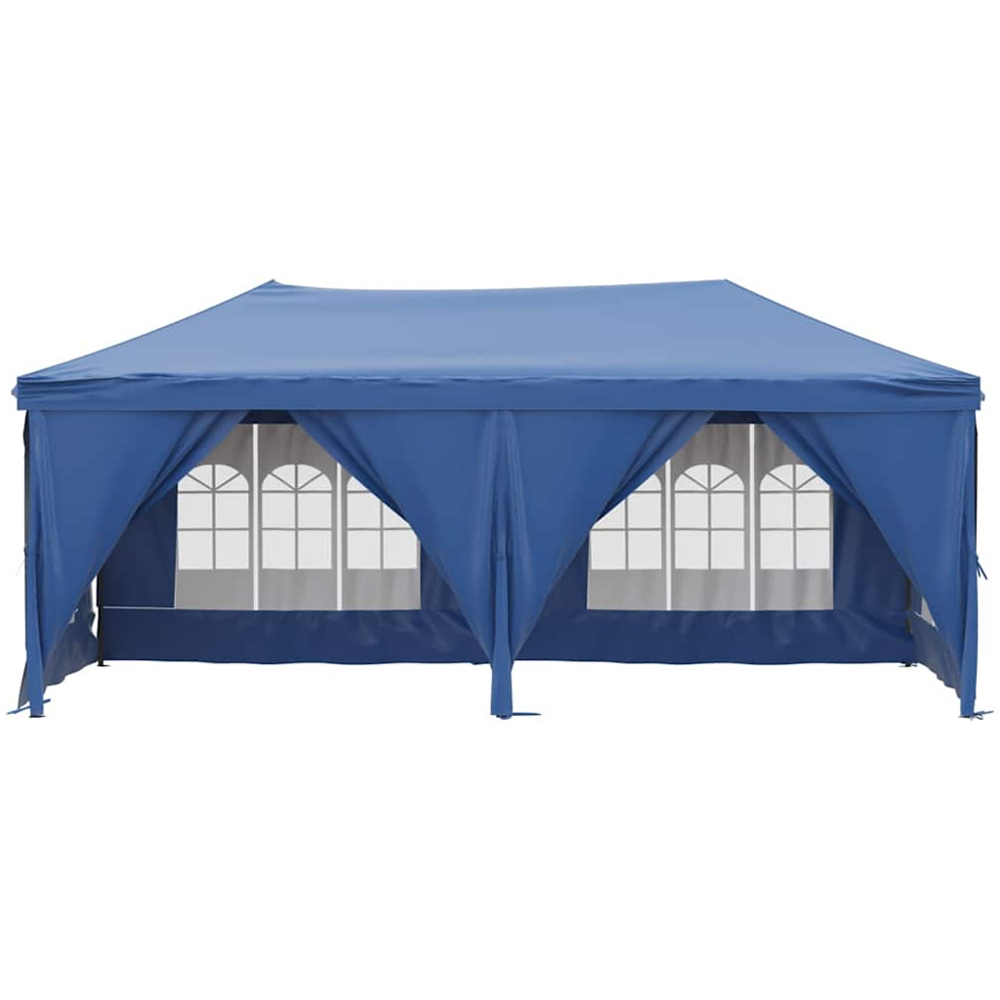vidaXL 3 x 6m Blue Foldable Party Tent with Sidewalls Image 3