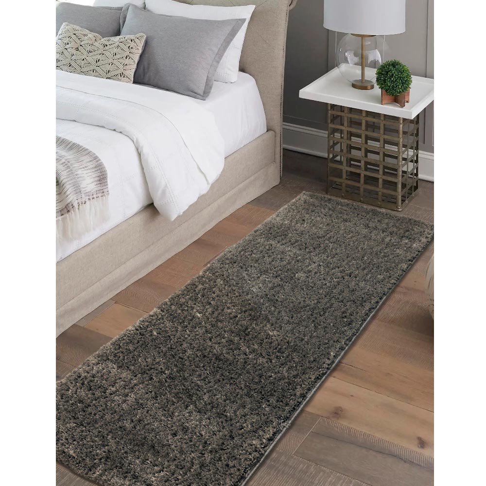 Homemaker Charcoal Snug Plain Shaggy Rug 60 x 110cm Image 4