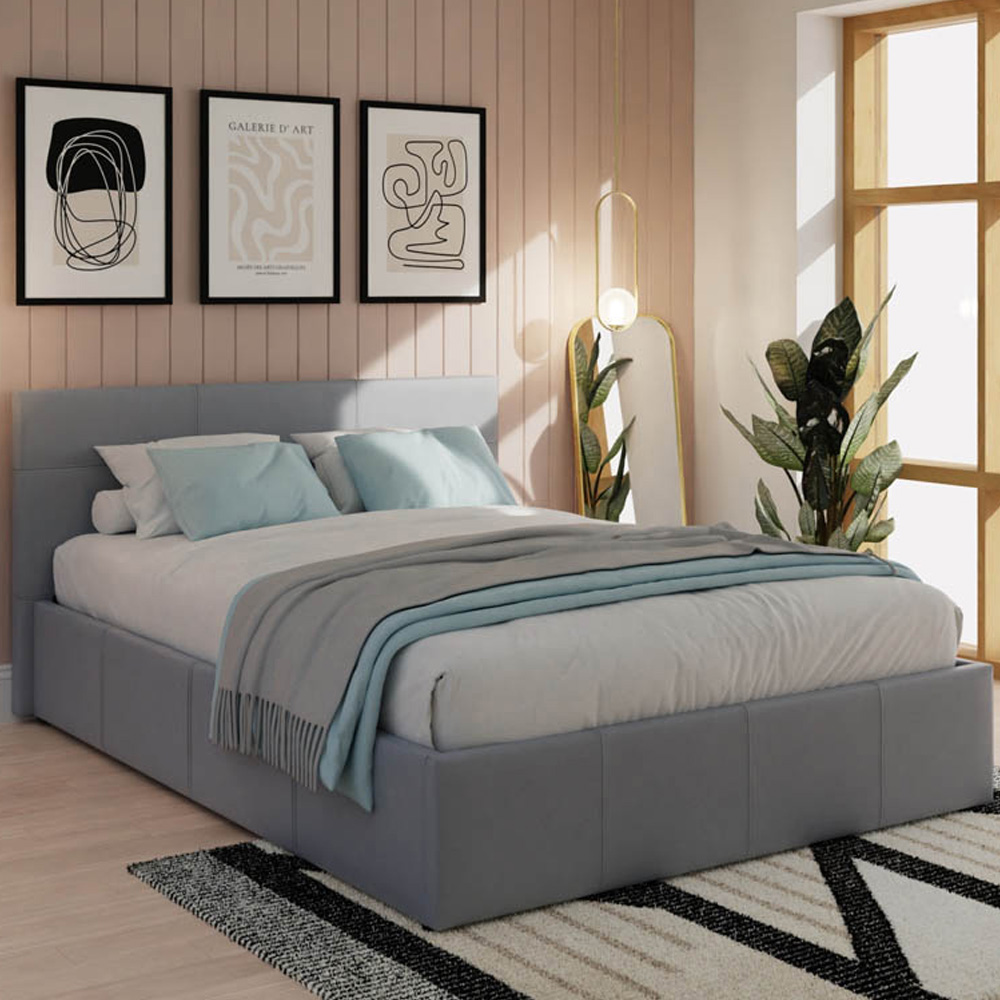 GFW Small Double Grey Side Lift Ottoman Bed Image 1
