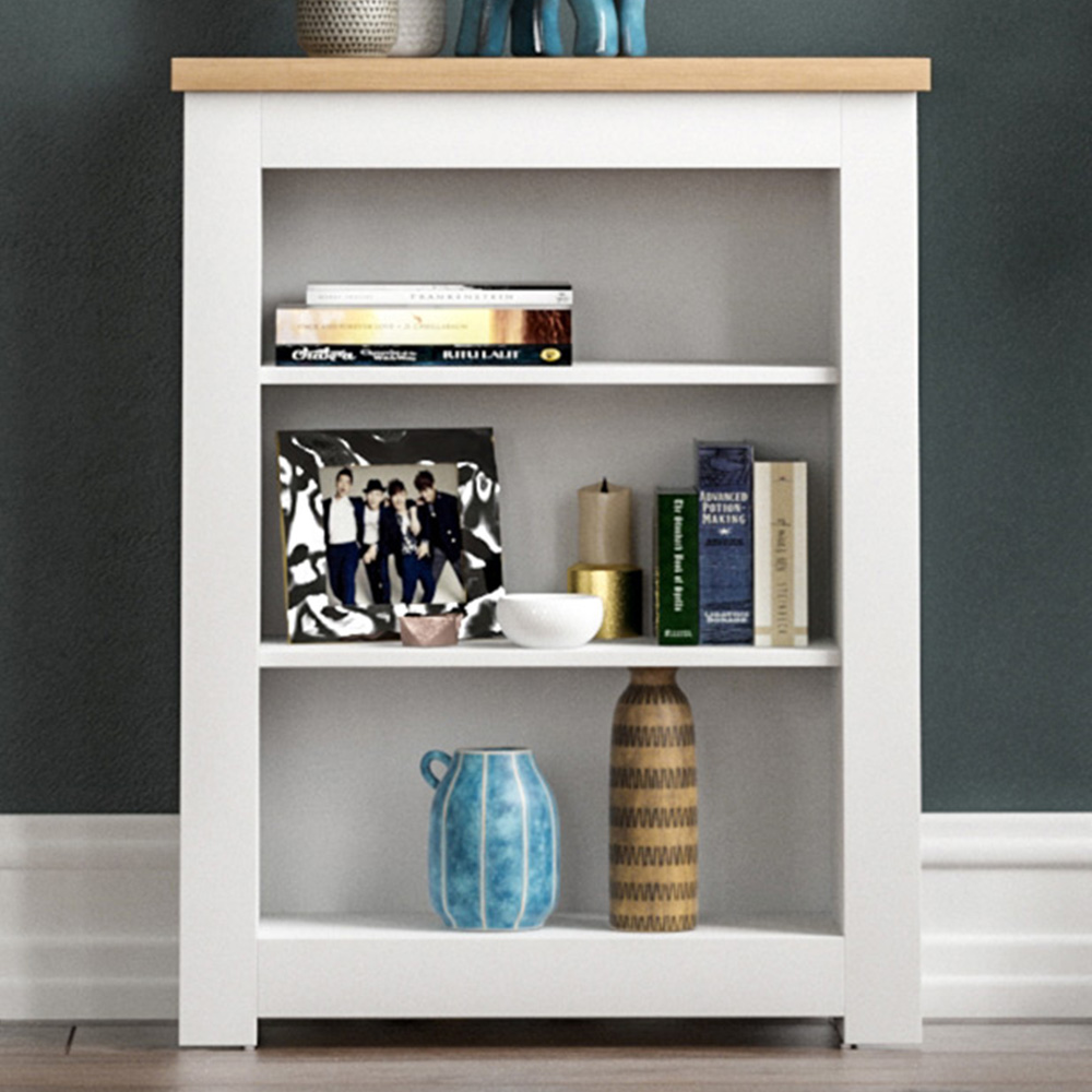 Vida Designs Arlington 3 Shelf White Bookcase Image 1
