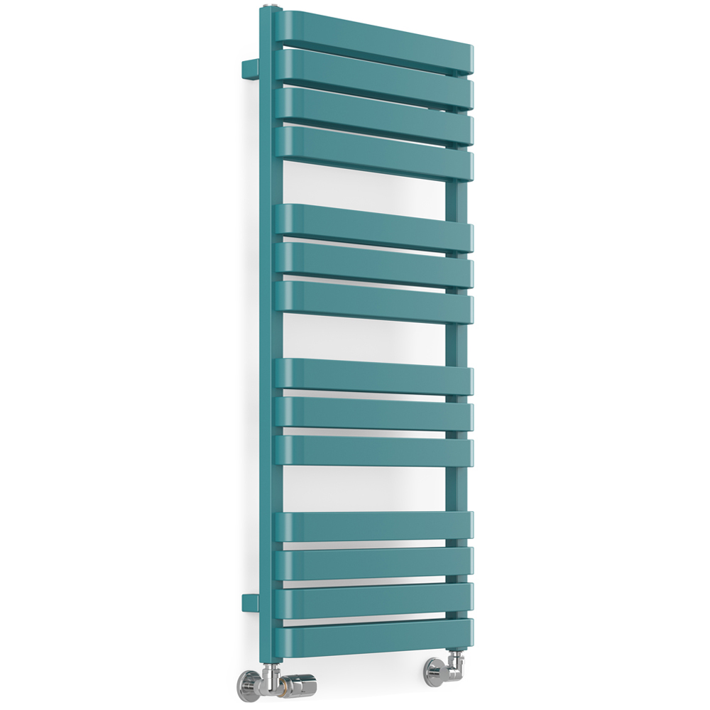 Terma Warp T Bold Matt Teal Heated Towel Rail 2660 BTU 1110 x 500mm Image 1