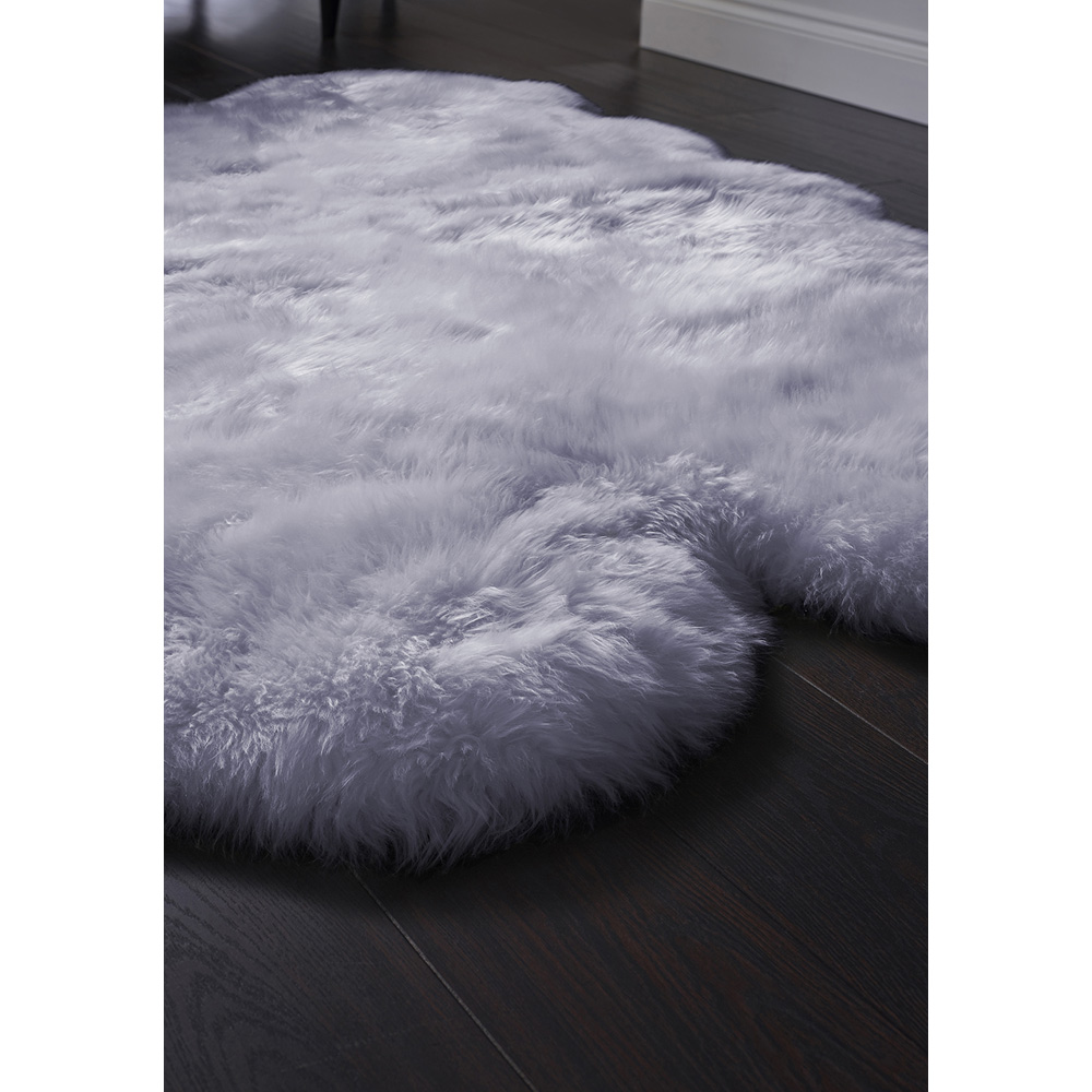 Origins Genuine Sheepskin Grey Quad New Zealand Wool Rug 160 x 105cm Image 4