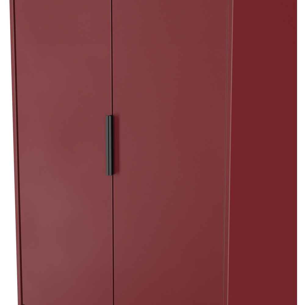 Crowndale Hong Kong 2 Door 2 Drawer Red Matt Tall Wardrobe Ready Assembled Image 8