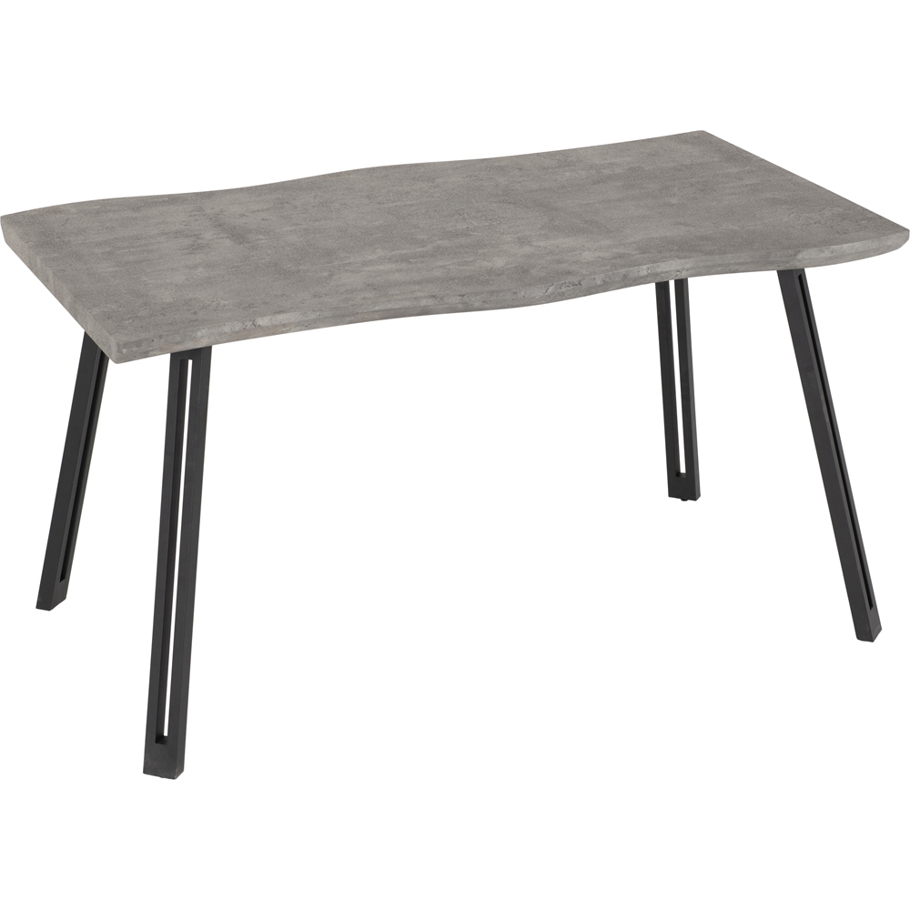 Seconique Quebec 4 Seater Wave Edge Dining Set Concrete and Grey Image 3