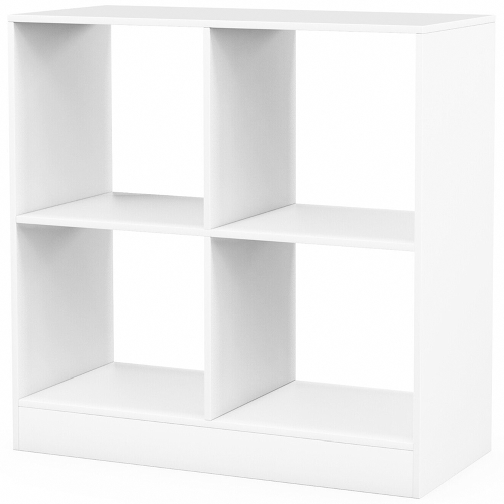 Costway 4 Shelf White Bookcase Image 2