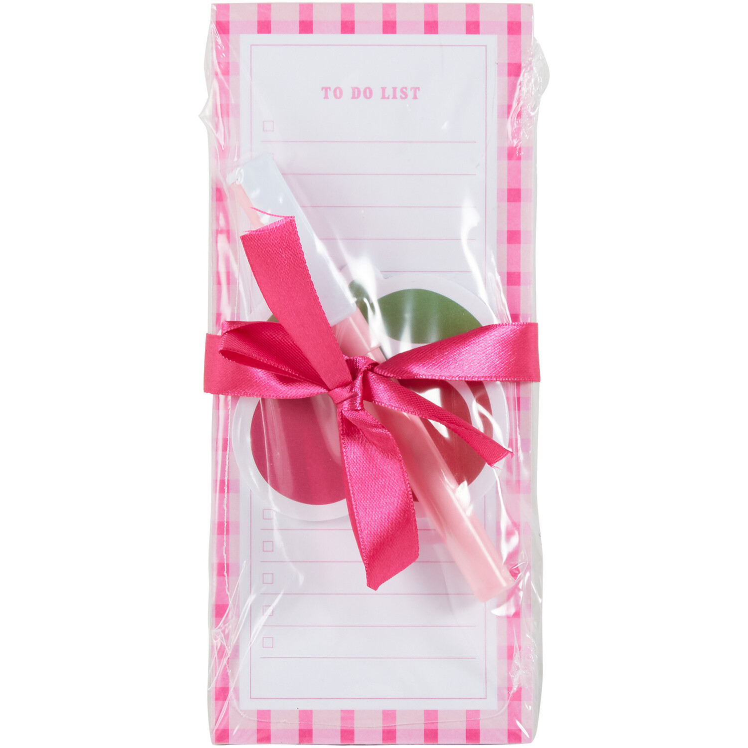 Cherry Magnetic Note Pad with Pen - Pink Image 1