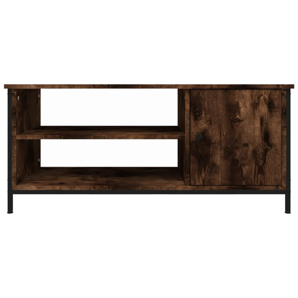 vidaXL Single Door 2 Shelf Smoked Oak TV Cabinet Image 5