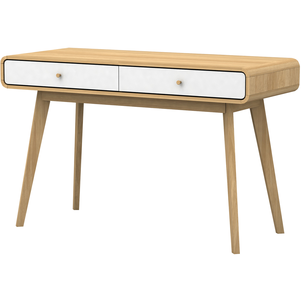 Loft24 Cassie 2 Drawer Oak White Compact Desk Image 5