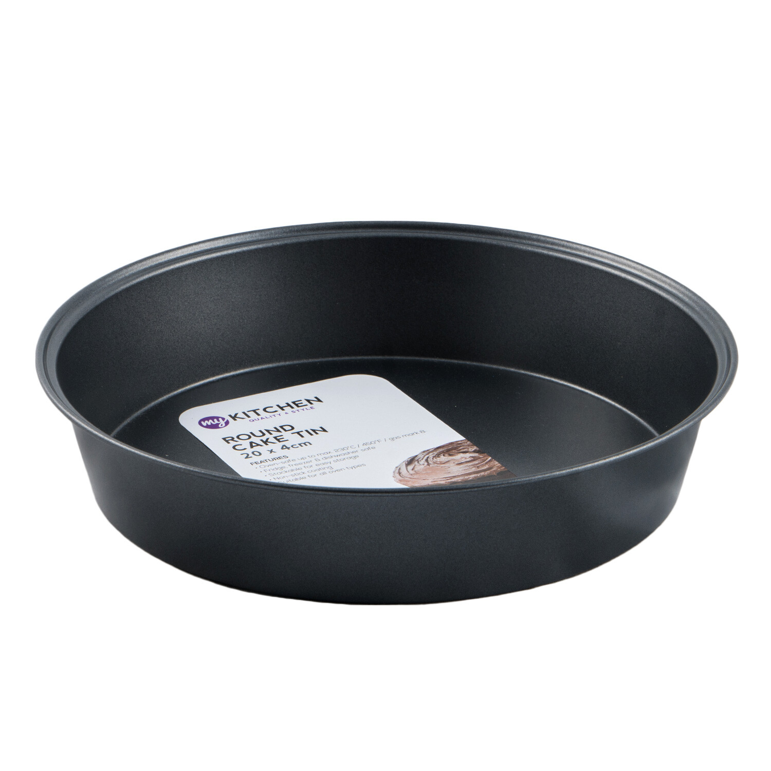 20cm Round Cake Tin - Black Image 2