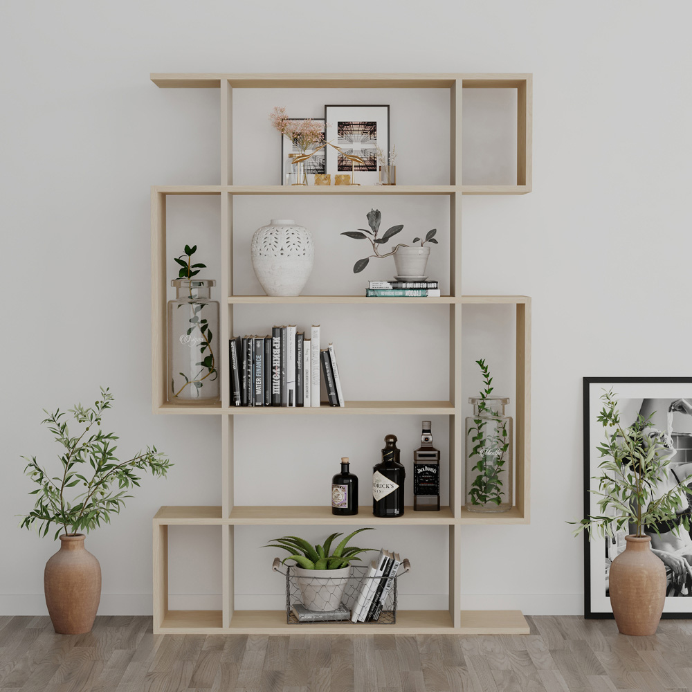 Decortie Mito 13 Shelf Sandstone and Pusula Wall Mounted Bookcase Display Unit Image 4