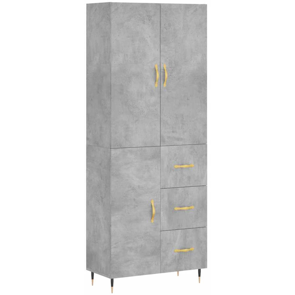 vidaXL 3 Door 3 Drawer Concrete Grey Highboard Image 2