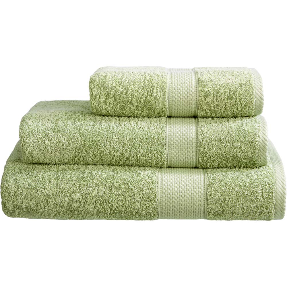 Imperial Ringspun Combed Cotton Sage Green Turkish Guest Towel 2 Pack Image 1