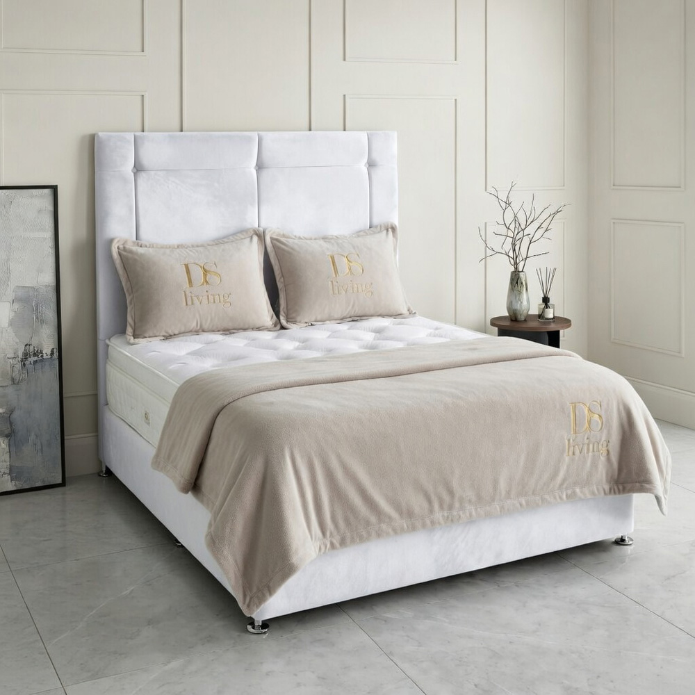 DS Living Kingsley King Size White Plush Divan Bed Image 5