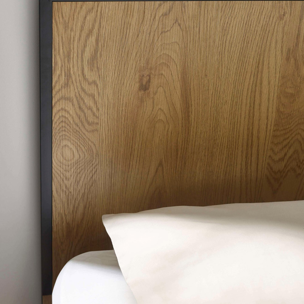 Julian Bowen Harlow Double Oak and Black Bed Frame Image 7