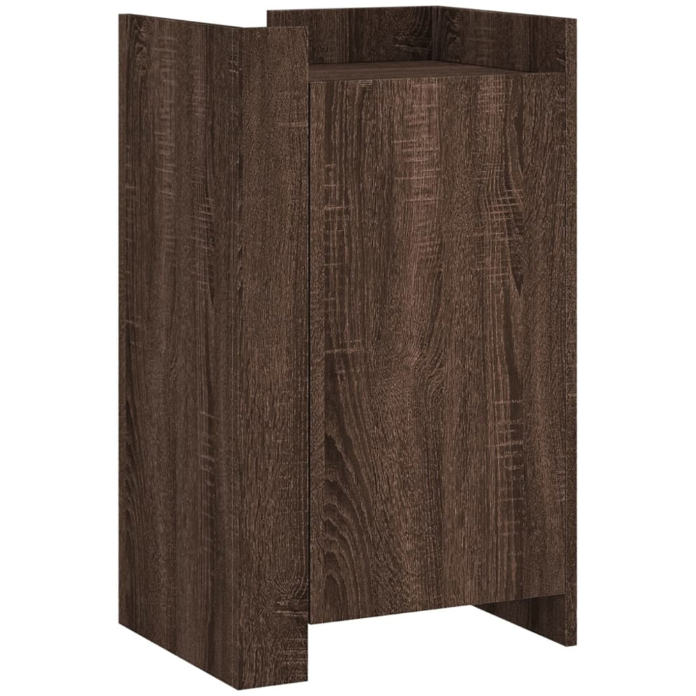 vidaXL Single Door 3 Shelf Brown Oak Sideboard Image 2