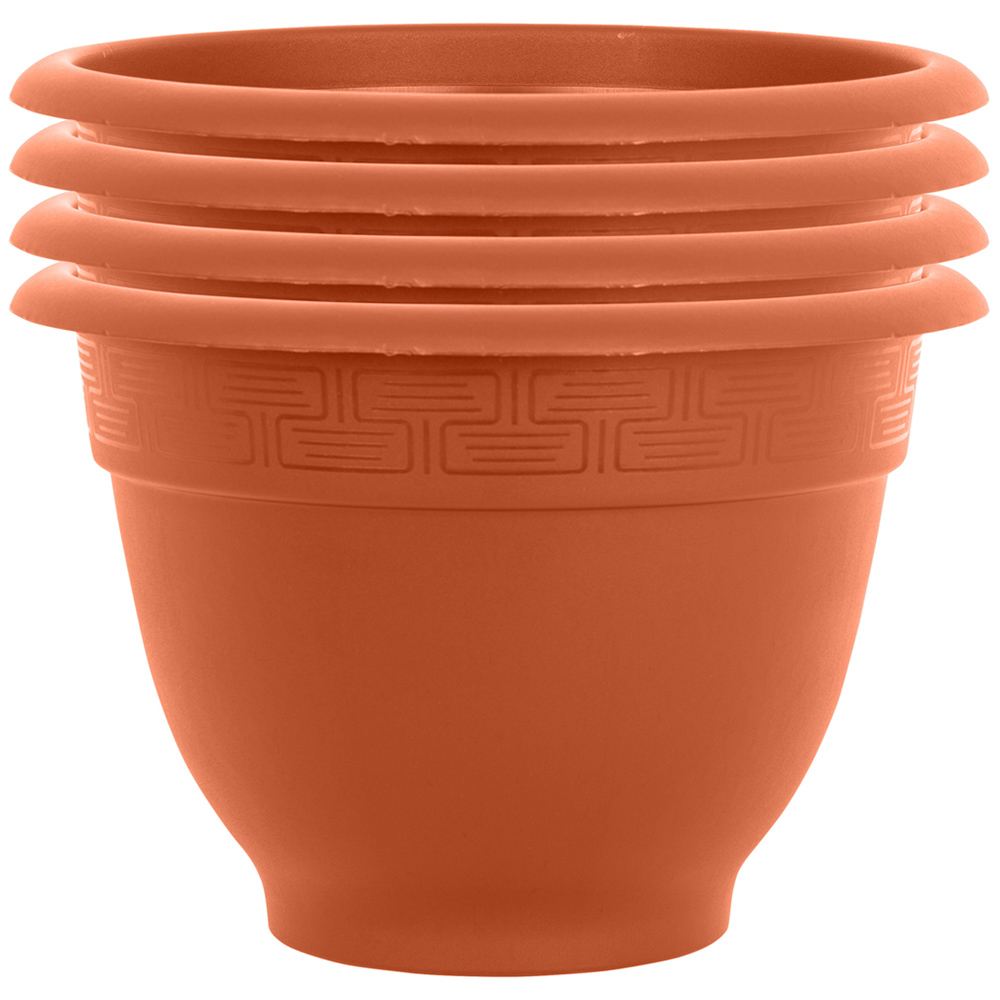 Wham Bell Pot Terracotta Recycled Plastic Round Planter 44cm 4 Pack Image 1