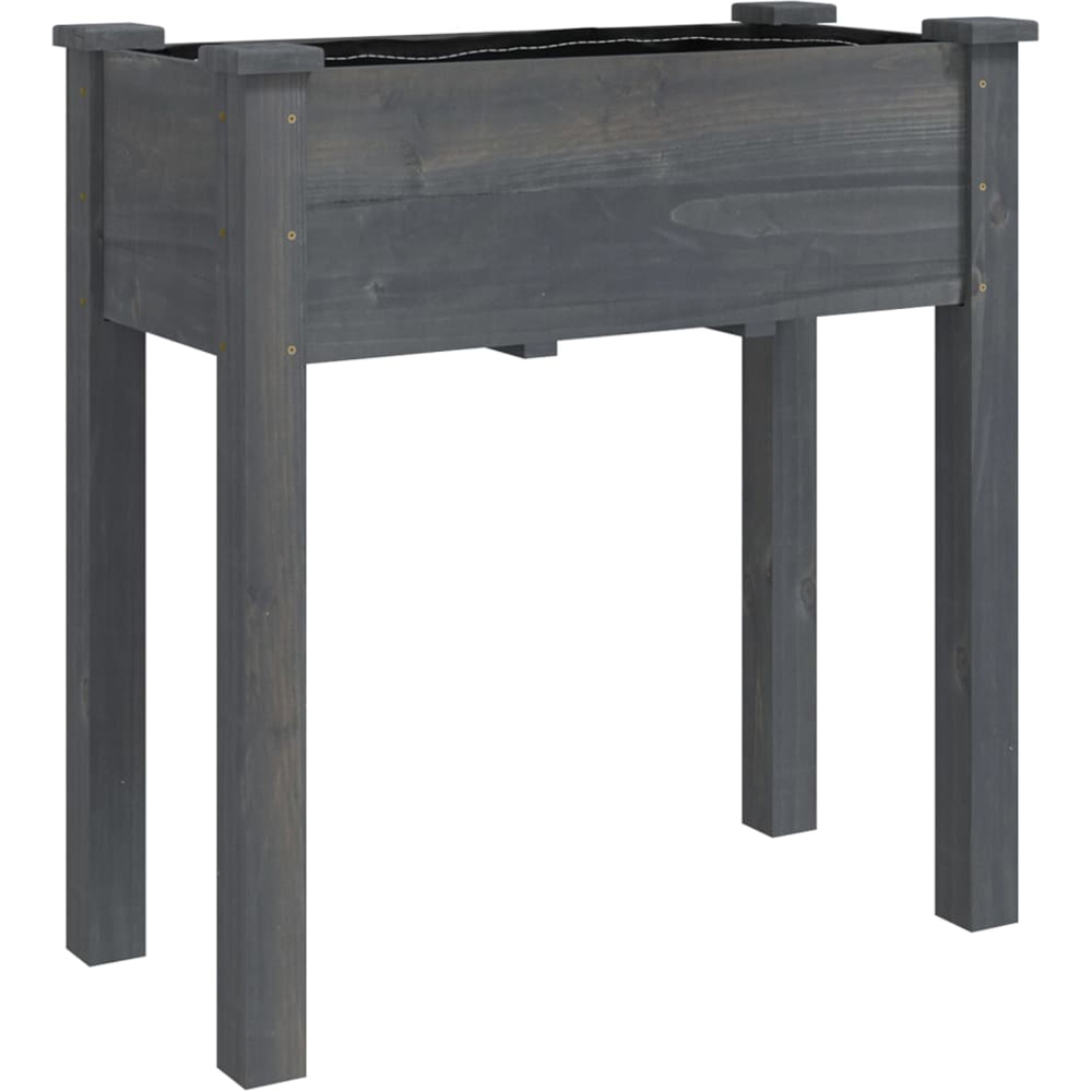 vidaXL Grey Solid Fir Wood Graden Planter 76 x 71 x 37cm Image 1