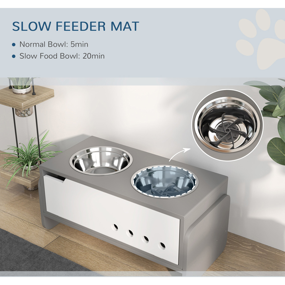 PawHut Height Adjustable Dog Feeding Station with Storage Image 5