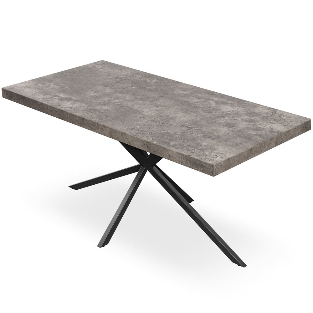 Furniture Online Donni 6 Seater Dining Table Concrete Effect and Black Image 2
