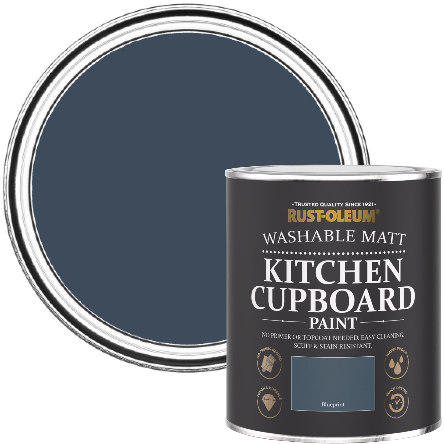 Rust-Oleum Blueprint Kitchen Cupboard Paint 750ml Image 1