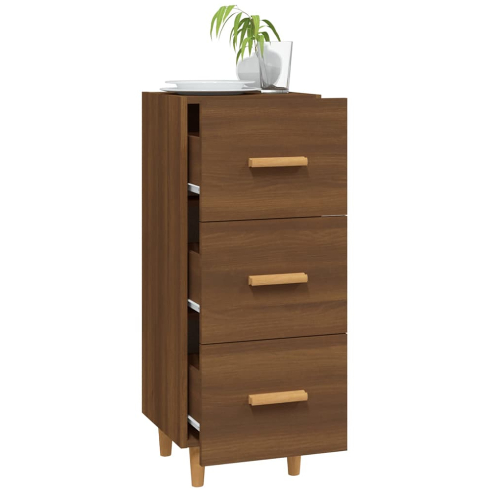 vidaXL 3 Drawer Brown Oak Sideboard Image 4
