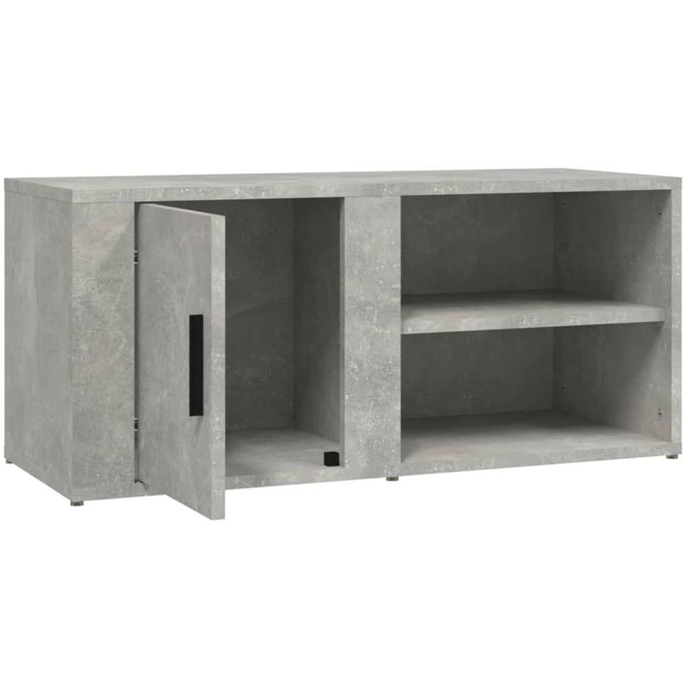 vidaXL Single Door 2 Shelf Concrete Grey TV Cabinet Set of 2 Image 7