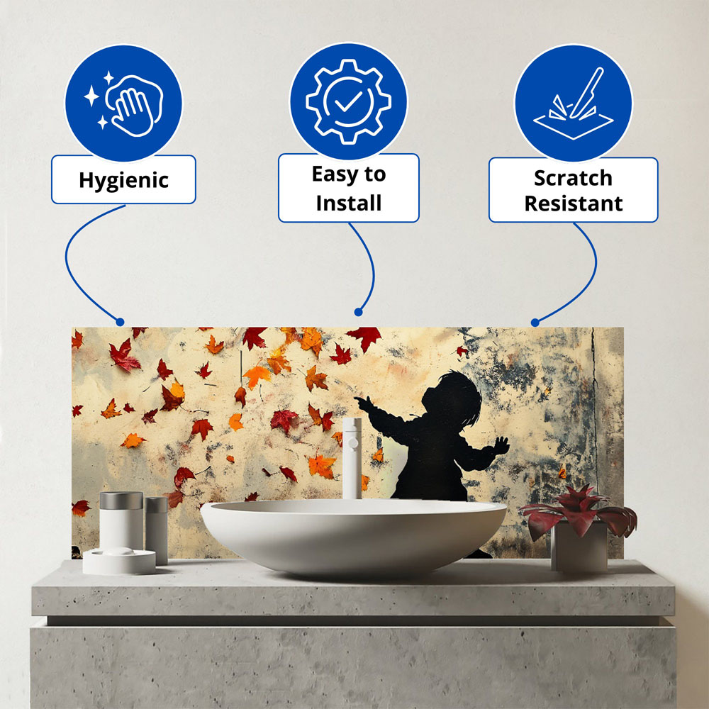 Warren Reed Designer Memories of Autumn Days Glass Bathroom Splashback 25 x 60cm Image 3