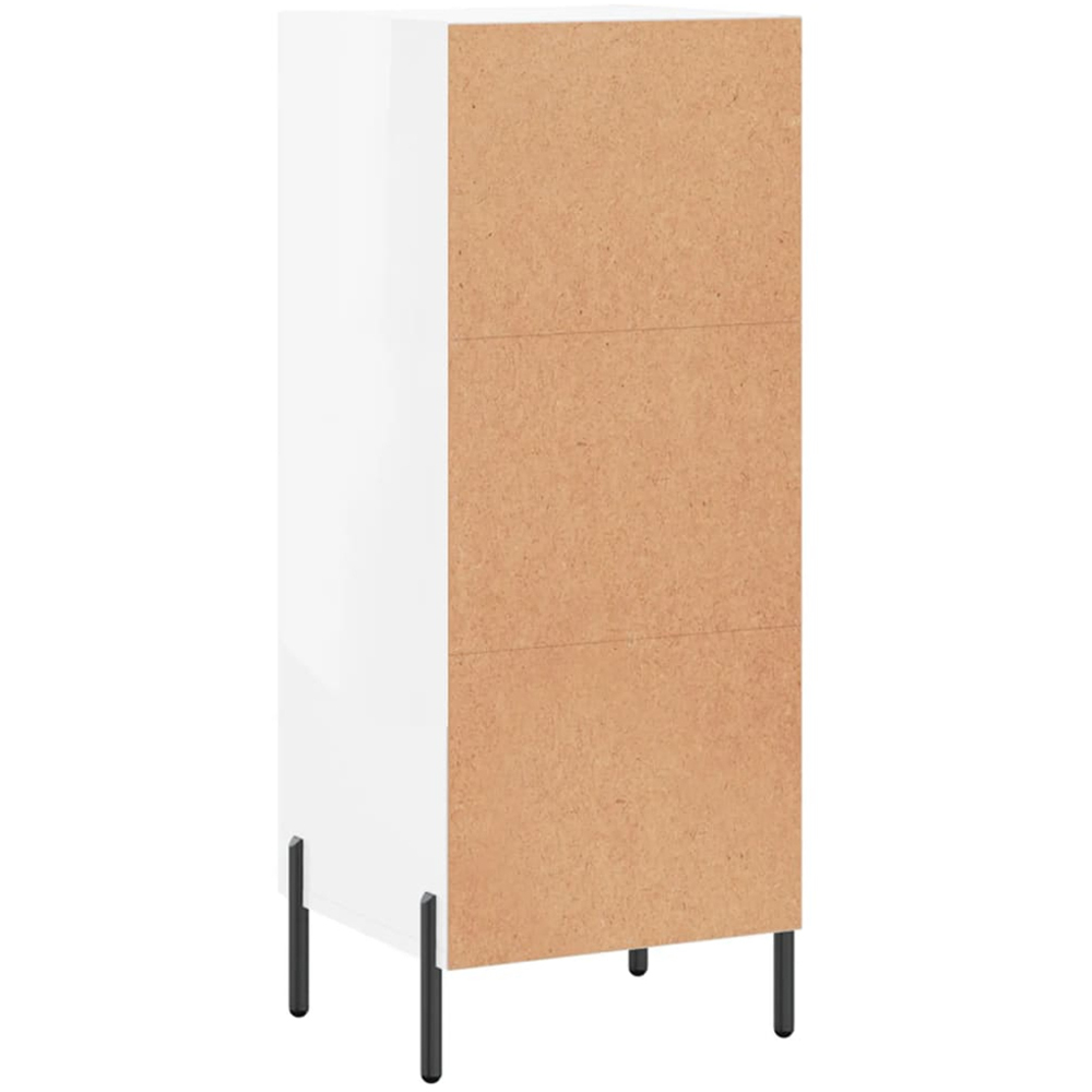 vidaXL Single Glass Door White Sideboard Image 8