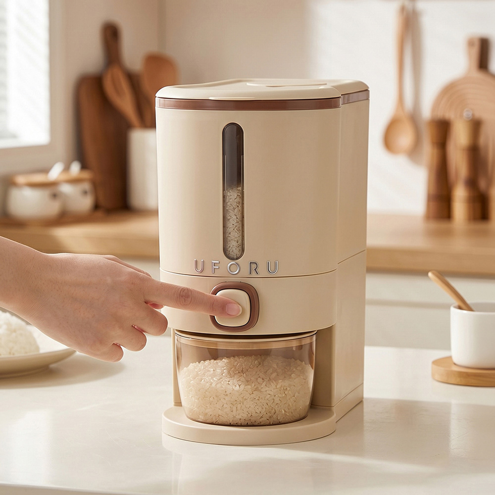 Living and Home Light Brown Rice Dispenser 5kg Image 2