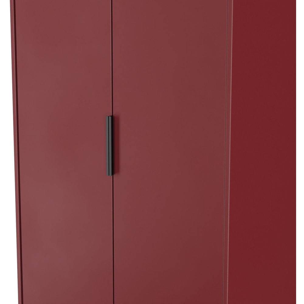Crowndale Hong Kong 2 Door Red Matt Tall Wardrobe Ready Assembled Image 6