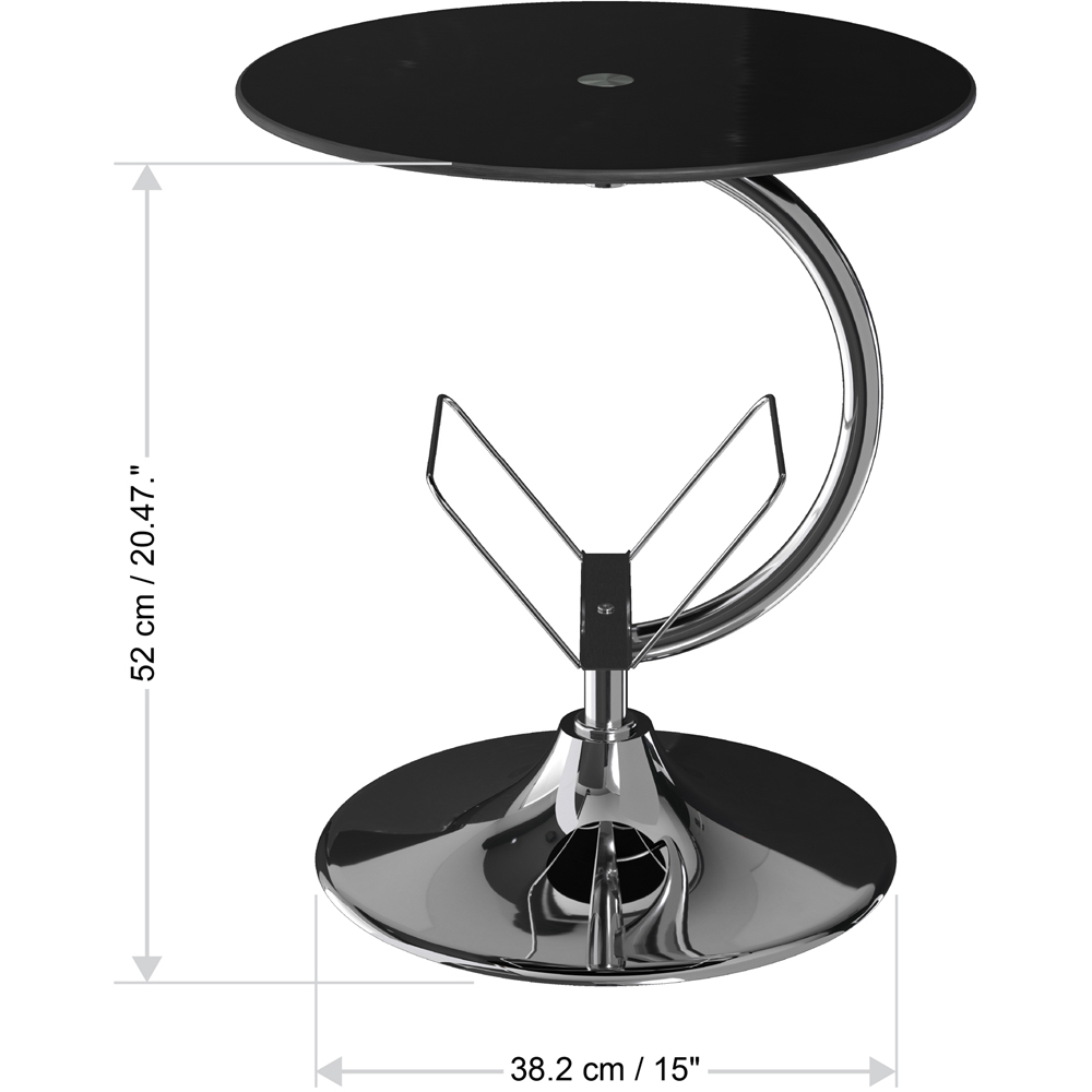 AVF Black Glass and Chrome Side Table with Magazine Rack Image 8