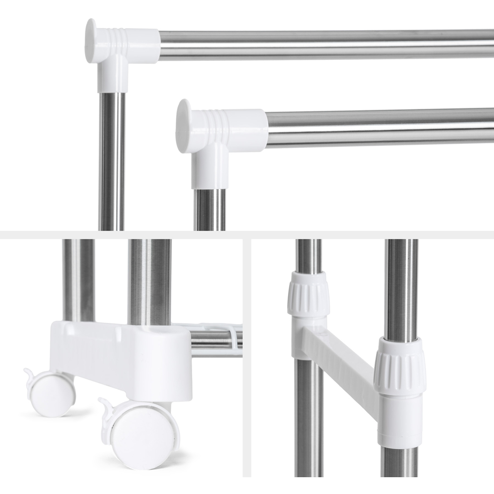 tectake 2 Shelf Height Adjustable Clothes Rail Image 7
