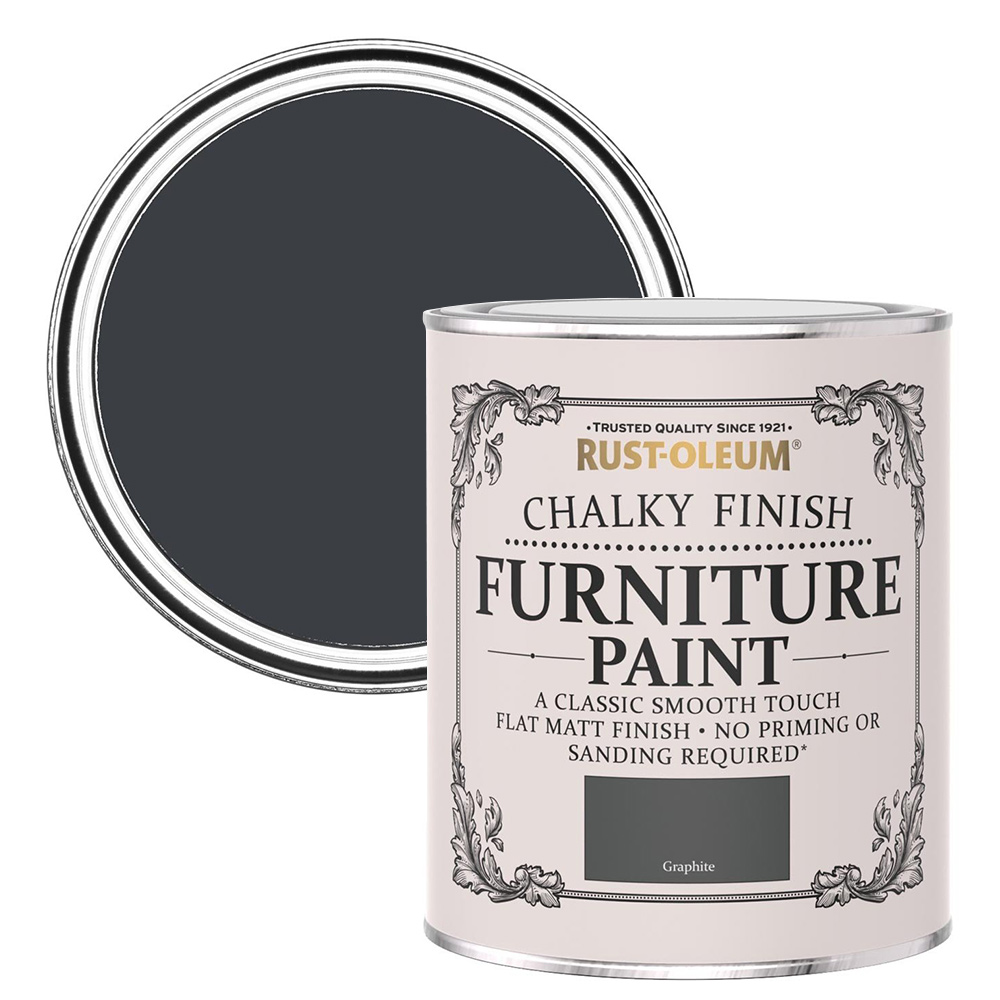 Rust-Oleum Chalky Furniture Paint Graphite 750ml Image 1
