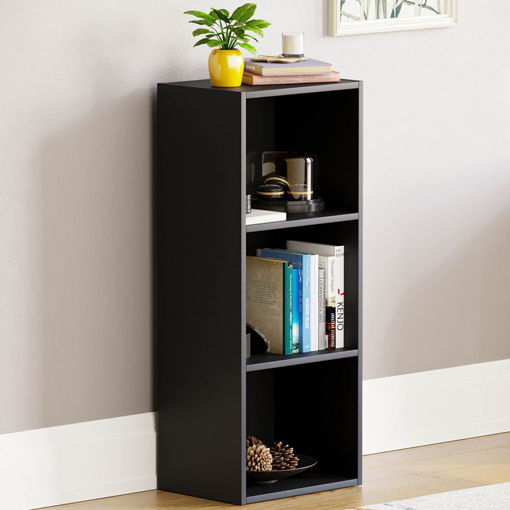 Vida Designs Oxford 3 Cube Black Bookcase  Image 1