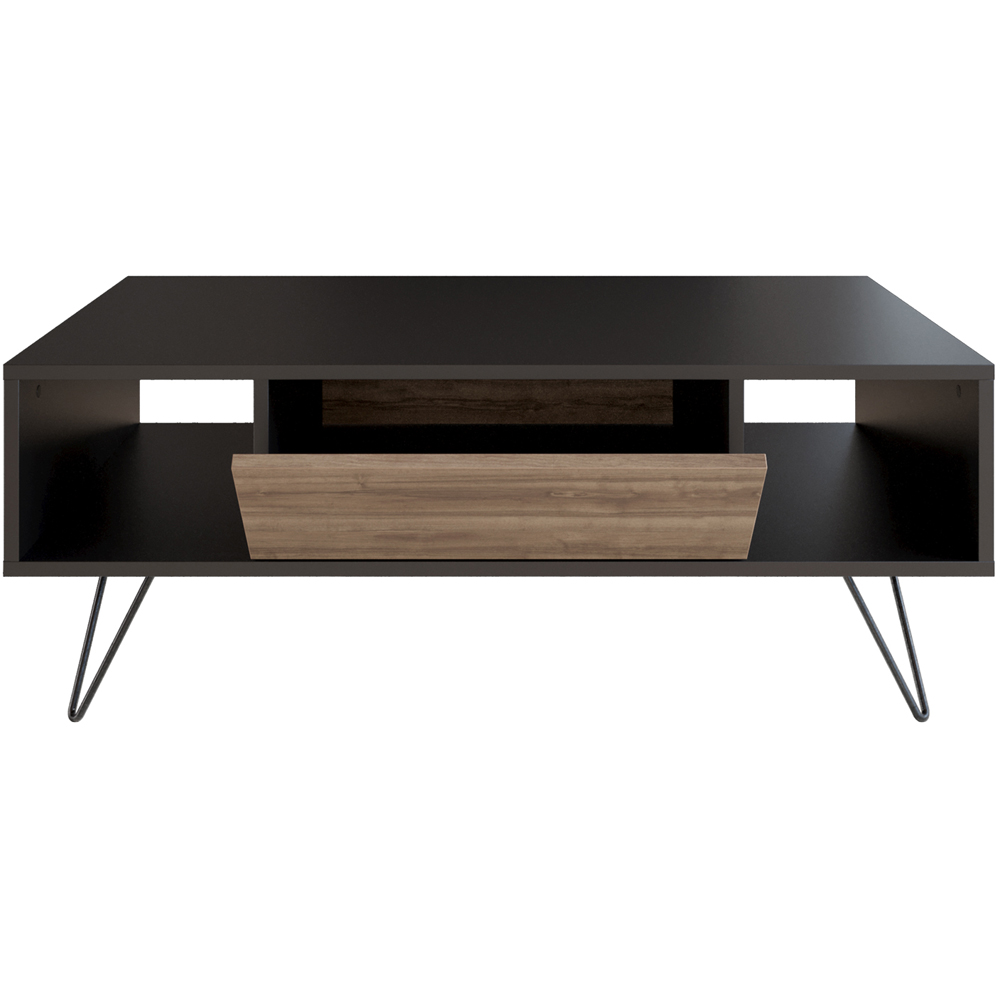 Decorotika Mistico 2 Open Shelf Black and Walnut Coffee Table Image 2