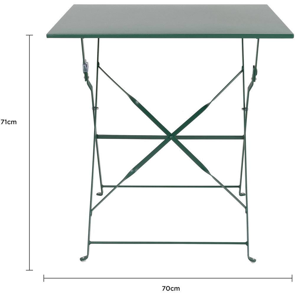 Charles Bentley 2 Seater Folding Metal Bistro Set Green Image 9