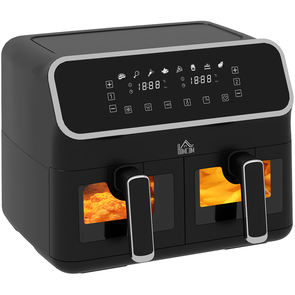 HOMCOM 800-191V70BK Black 8L Dual Zone Air Fryer 2700W Image 1