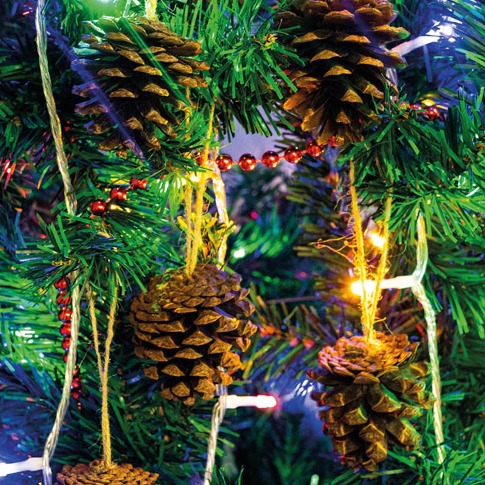 St Helens Brown Hanging Pine Cone Decoration 6 Pack Image 3