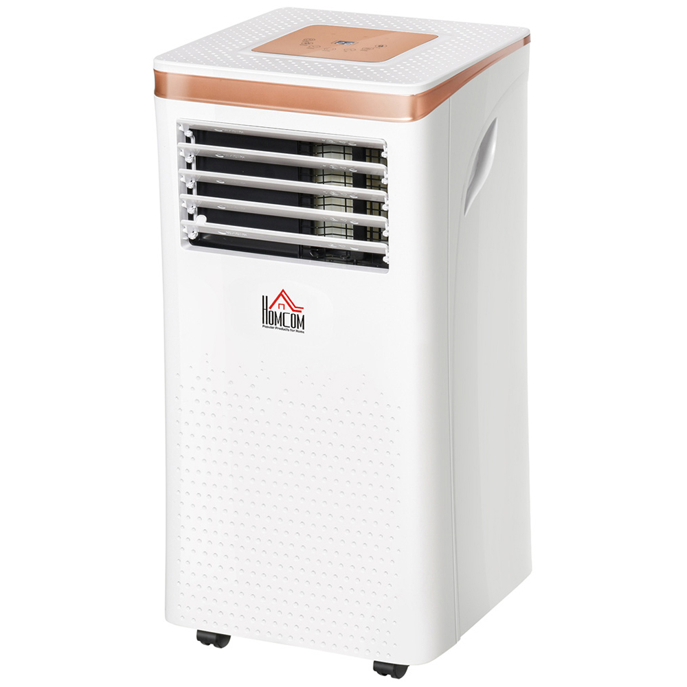 HOMCOM White and Rose Gold 4 in 1 Mobile Air Conditioner Image 1