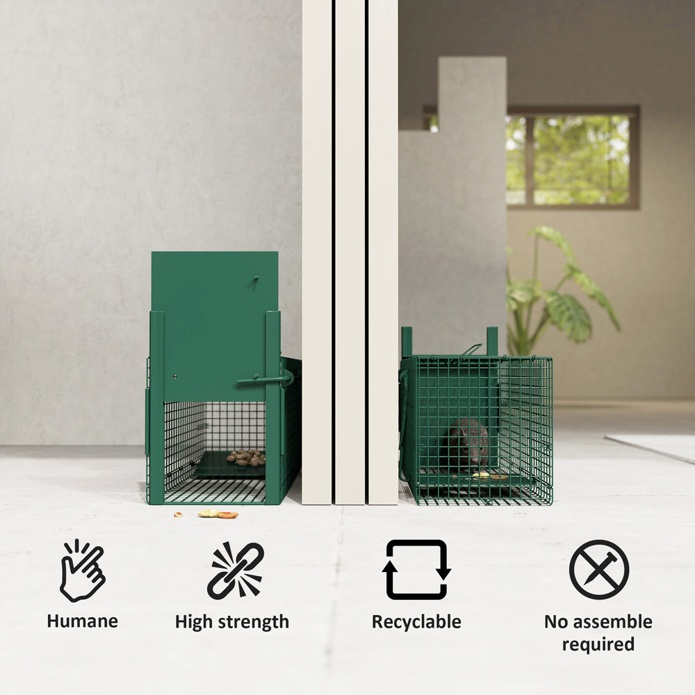Outsunny Dark Green Single Door Rat Trap Image 5