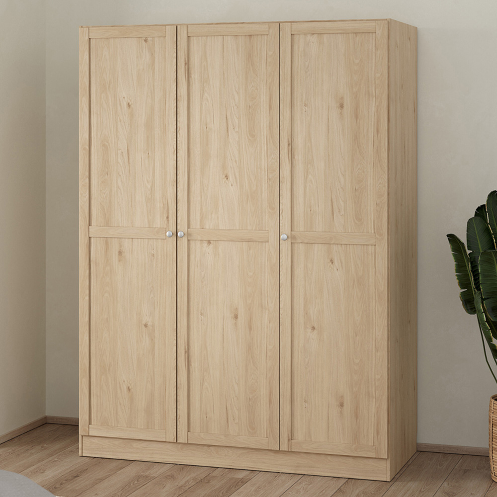 Florence Brande 3 Door Jackson Hickory Oak Wardrobe Image 1