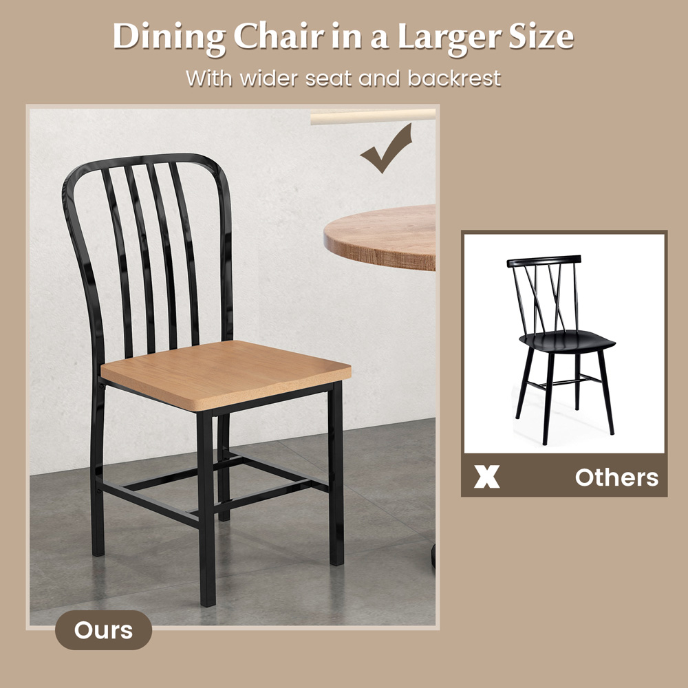 Costway Set of 2 Black Dining Chair with Footrest Image 7