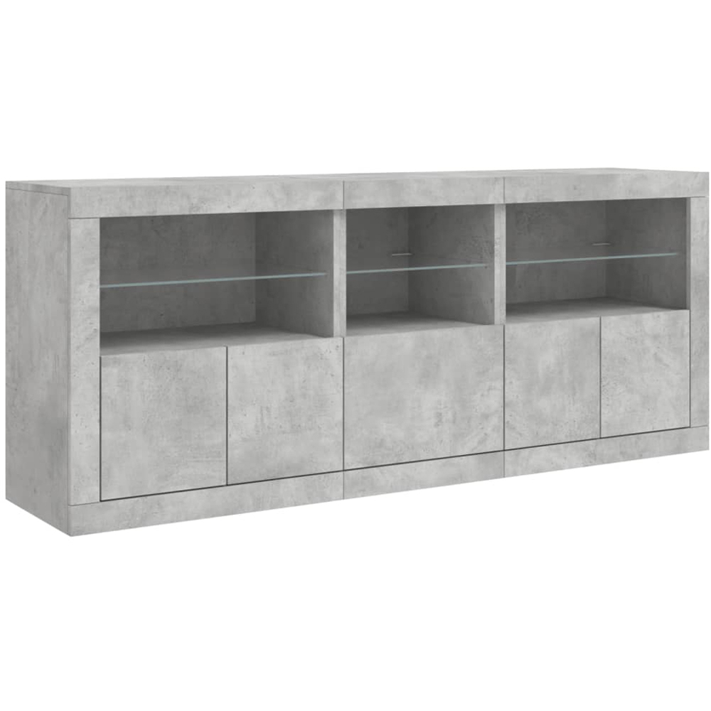 vidaXL 5 Door 6 Shelf Concrete Grey Sideboard Image 2