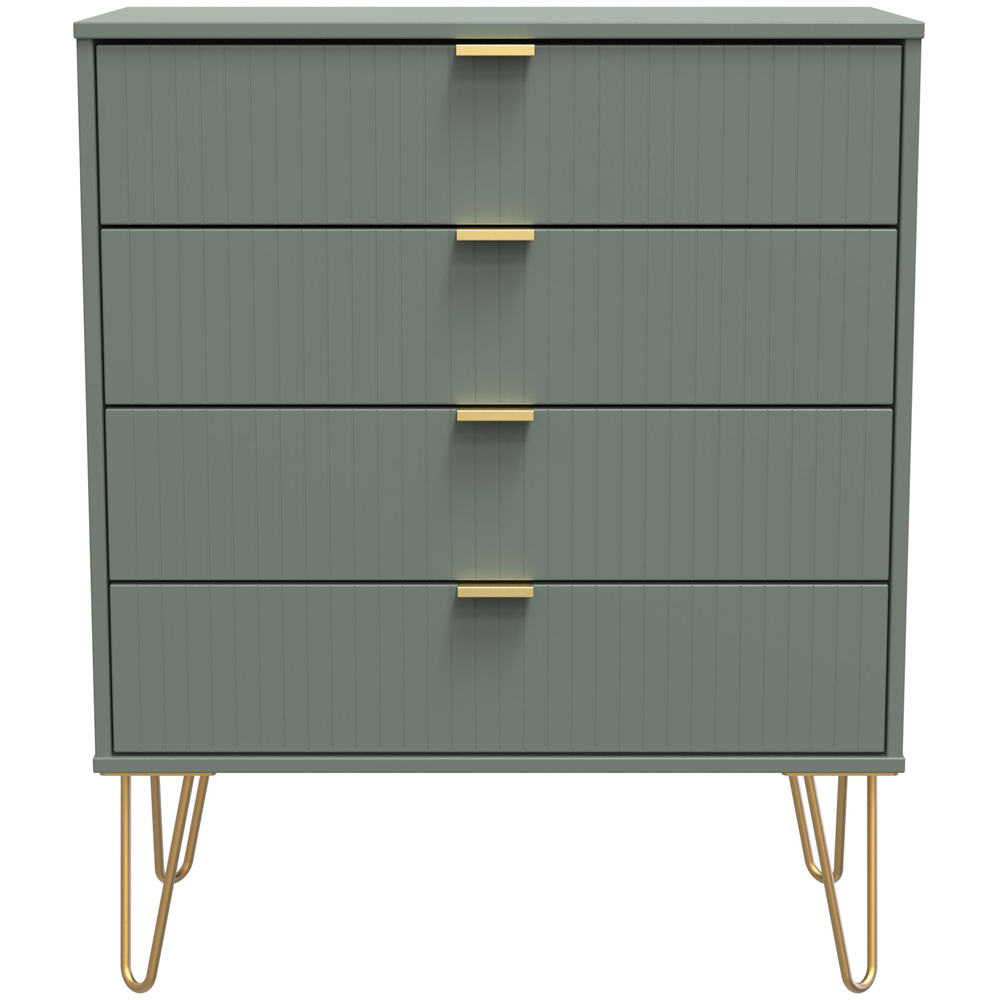 Crowndale 4 Drawer Reed Green Wide Chest of Drawers Ready Assembled Image 3