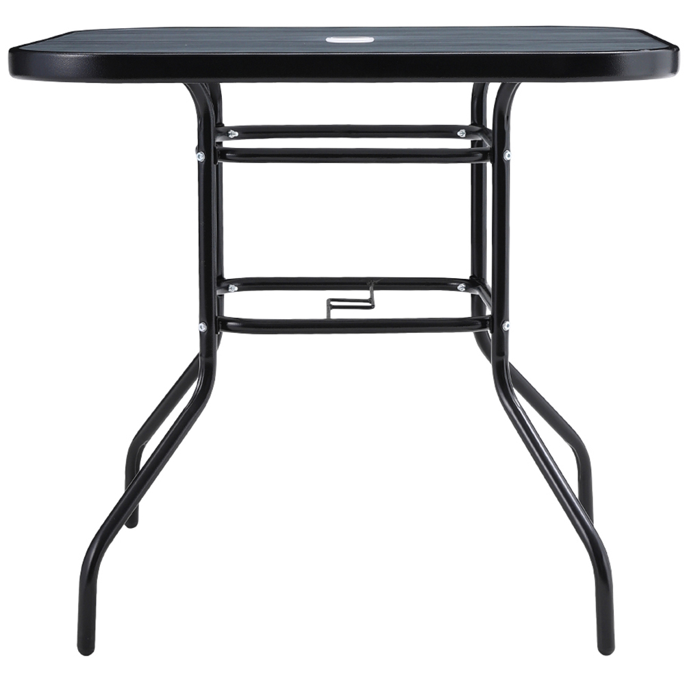 Living and Home Black Tempered Glass Square Garden Coffee Table Image 3