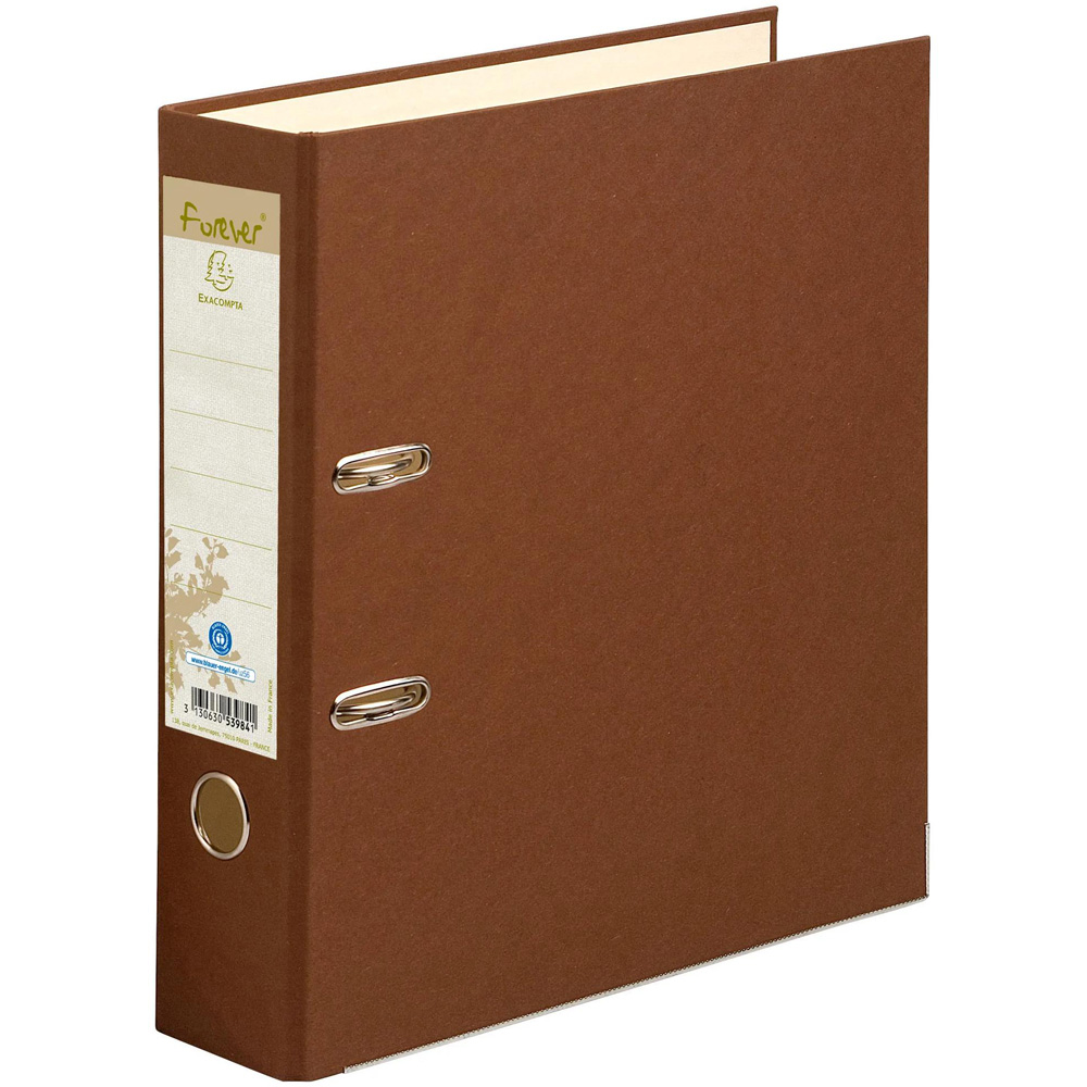 Exacompta A4 Chocolate Recycled Lever Arch File 10 Pack Image 3