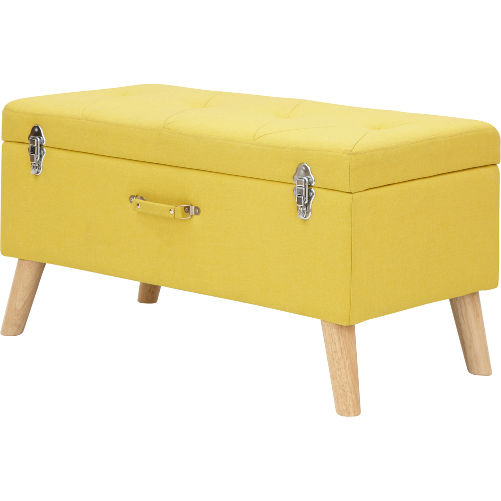 GFW Minstrel Mustard Large Ottoman Storage Bench Image 2