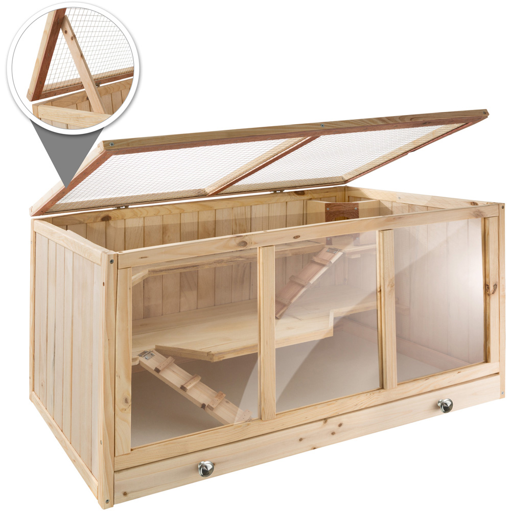 tectake Goldie Wooden Hamster Cage 95 x 50 x 50cm Image 4