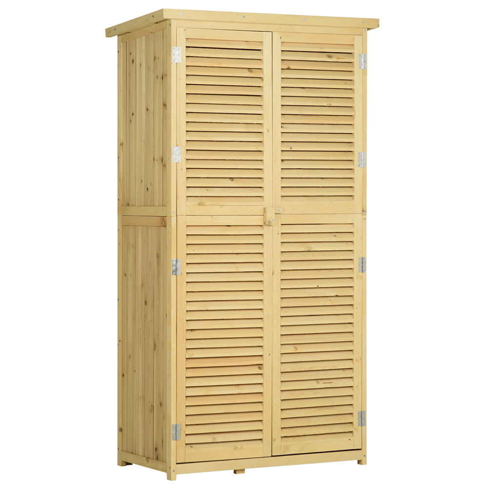 Outsunny 2.6 x 1.4ft Double Door Storage Shed Image 1
