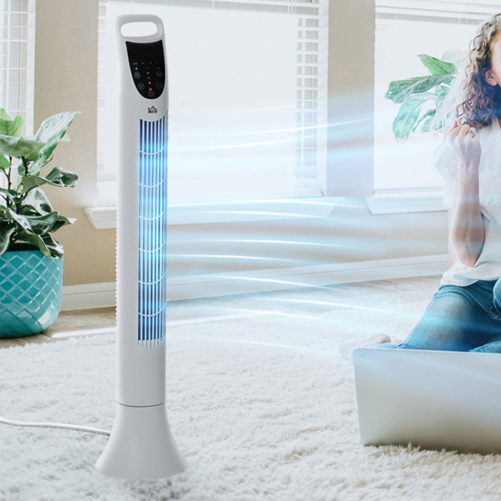 HOMCOM White Tower Fan 36 inch Image 2